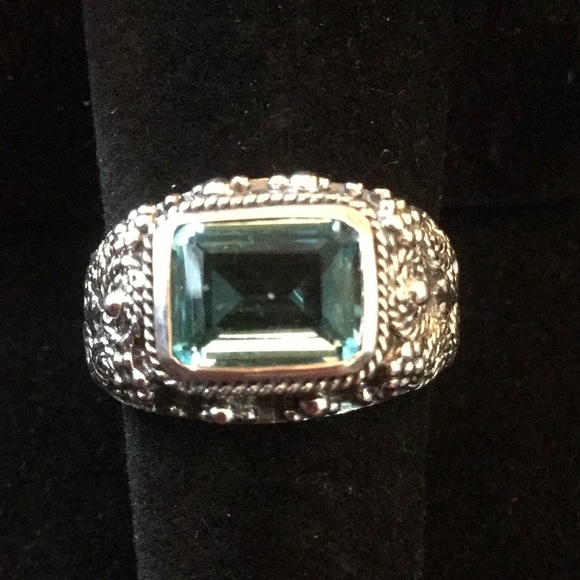 Hilton Head  Boutique Jewelry - Sky Blue Topaz Ornate Ring